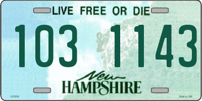 NH license plate 1031143
