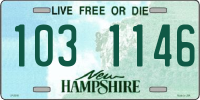 NH license plate 1031146