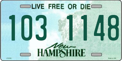 NH license plate 1031148