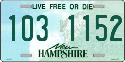 NH license plate 1031152