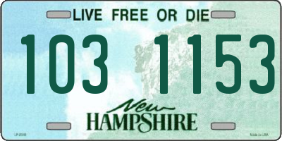 NH license plate 1031153