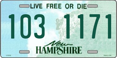 NH license plate 1031171