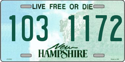 NH license plate 1031172