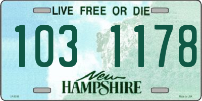 NH license plate 1031178