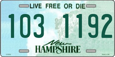 NH license plate 1031192