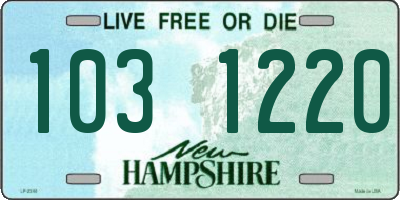 NH license plate 1031220