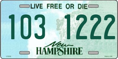NH license plate 1031222