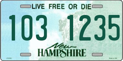 NH license plate 1031235