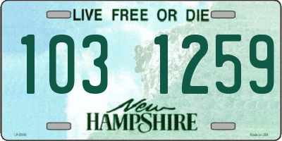 NH license plate 1031259