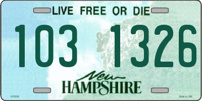 NH license plate 1031326