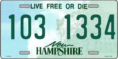 NH license plate 1031334