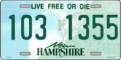 NH license plate 1031355