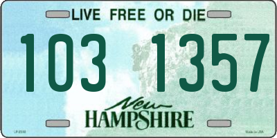 NH license plate 1031357