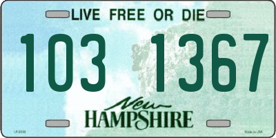 NH license plate 1031367