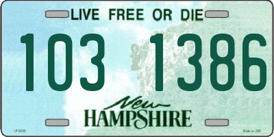 NH license plate 1031386