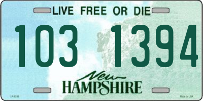 NH license plate 1031394
