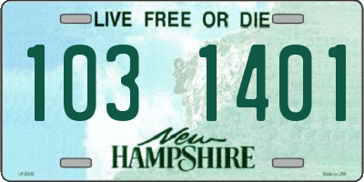 NH license plate 1031401