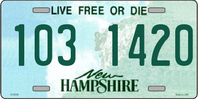 NH license plate 1031420