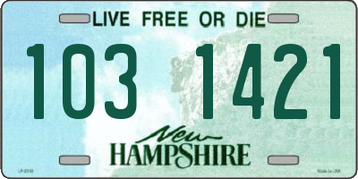 NH license plate 1031421
