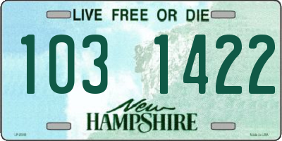 NH license plate 1031422