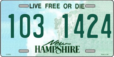 NH license plate 1031424