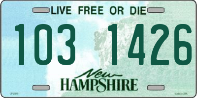 NH license plate 1031426