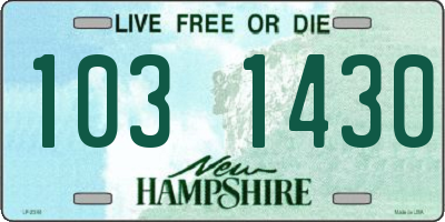 NH license plate 1031430