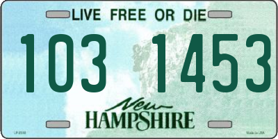 NH license plate 1031453