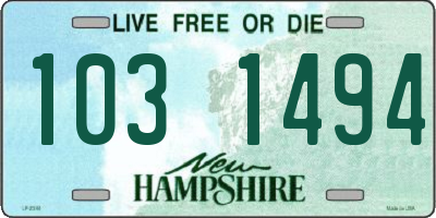 NH license plate 1031494