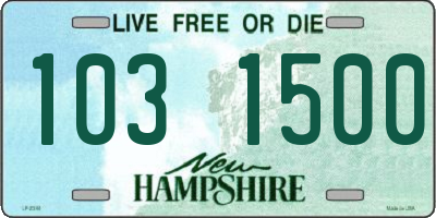 NH license plate 1031500