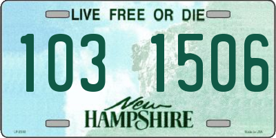 NH license plate 1031506