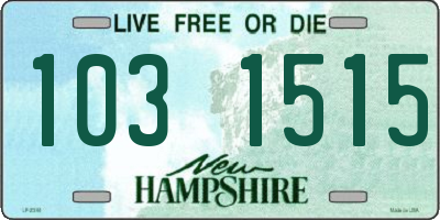 NH license plate 1031515