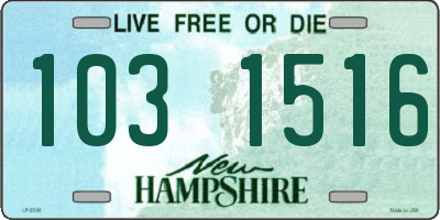 NH license plate 1031516