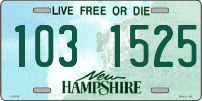 NH license plate 1031525