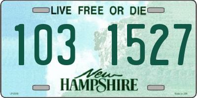 NH license plate 1031527