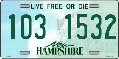 NH license plate 1031532