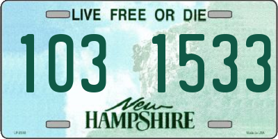 NH license plate 1031533
