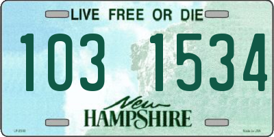 NH license plate 1031534
