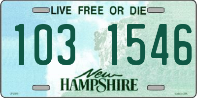 NH license plate 1031546