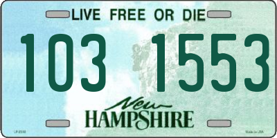NH license plate 1031553