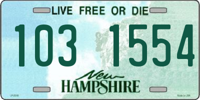 NH license plate 1031554