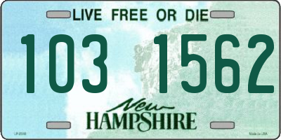 NH license plate 1031562