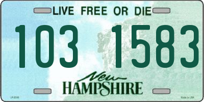 NH license plate 1031583