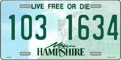 NH license plate 1031634