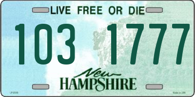 NH license plate 1031777