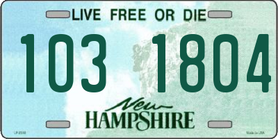NH license plate 1031804
