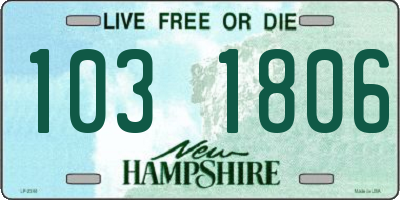 NH license plate 1031806