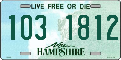 NH license plate 1031812