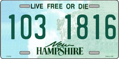 NH license plate 1031816