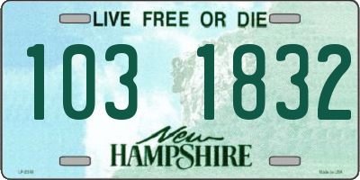 NH license plate 1031832